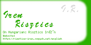 iren risztics business card